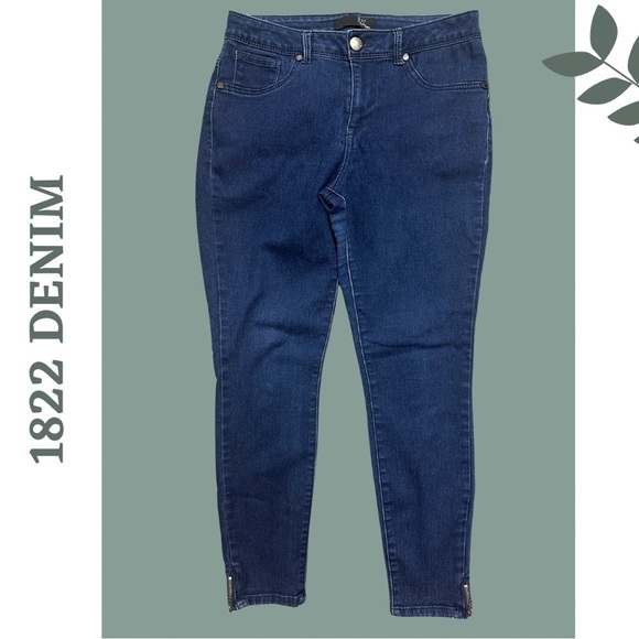 🛍️3/$40 1822 Denim Skinny Blue Jeans Ankle
Zipper Detail Size 10 - Picture 1 of 7